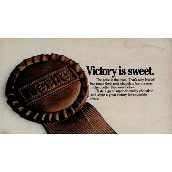 1984 Nestle Chocolate Bars Vintage Print Ad (L8) - Picture 2 of 3